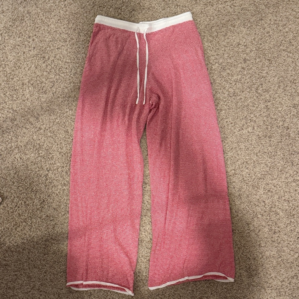 The Bar Red and White Striped Carter Sweatpants Lounge
